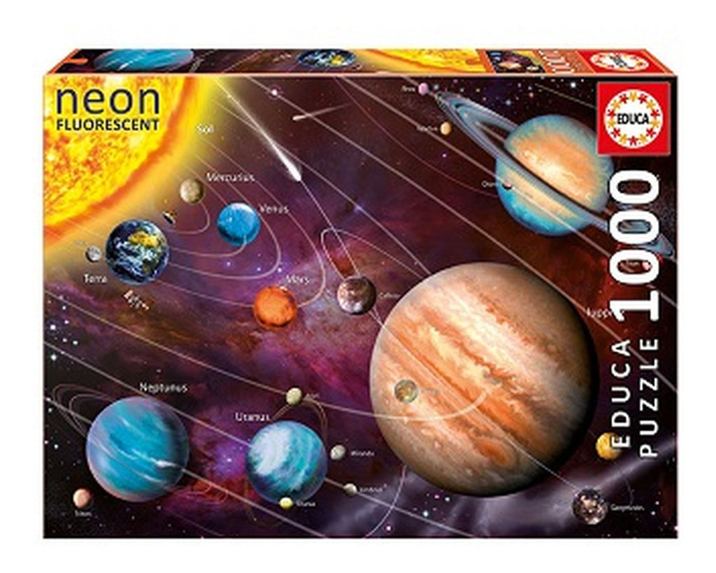 Rompecabezas Educa 1000 Piezas Sistema Solar Neón Fluorescente