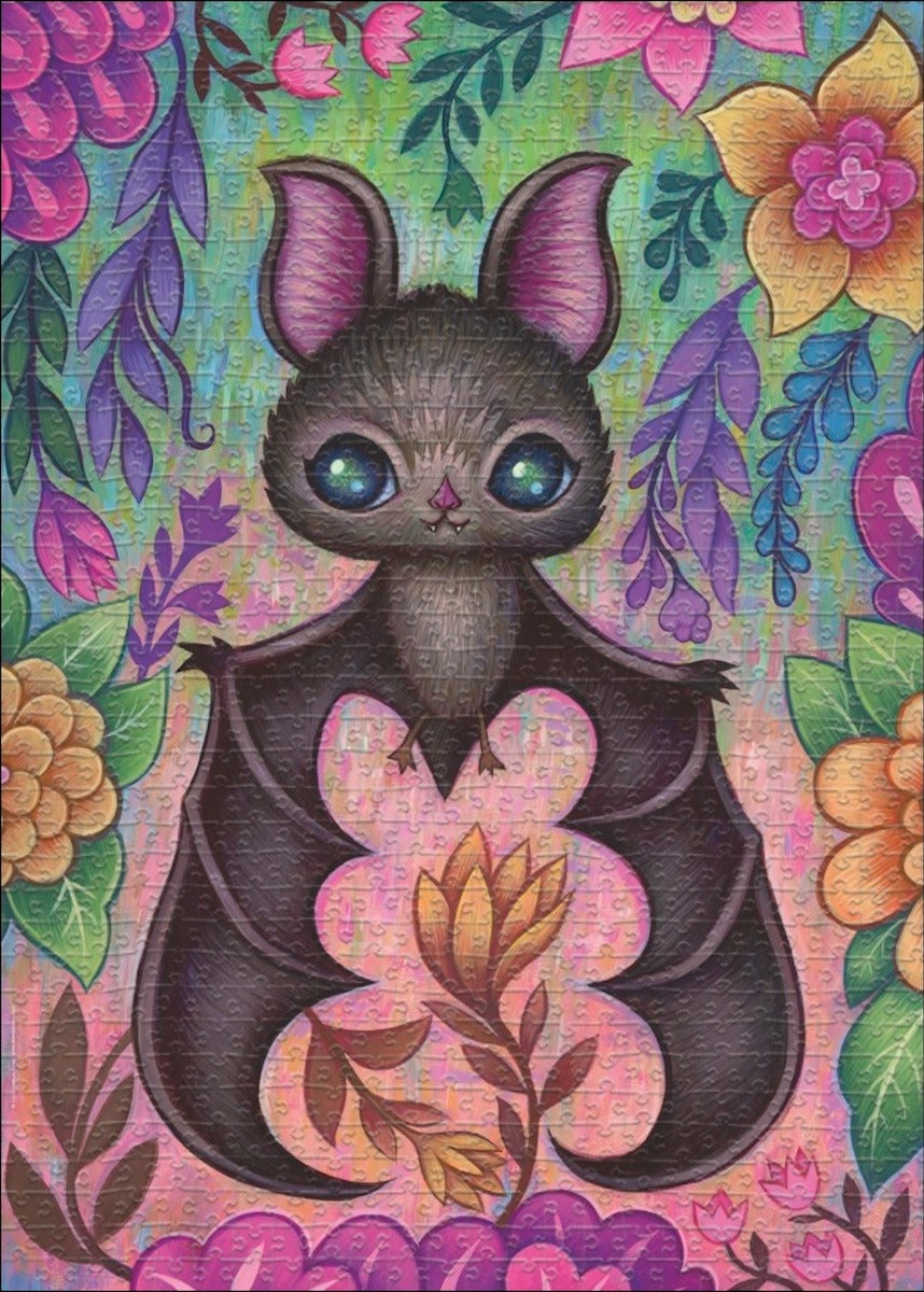 Rompecabezas Lindo Murcielago 1000 Pz Heye Artes Flores Bat