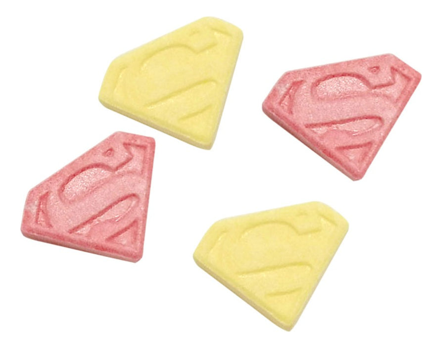 Display Lata De Dulces Superman S-shield De Dc 12 Piezas