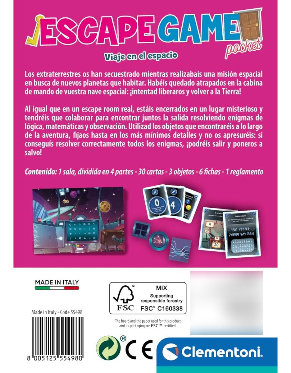 Juego De Mesa Escape Game Viaje En El Espacio Clementoni