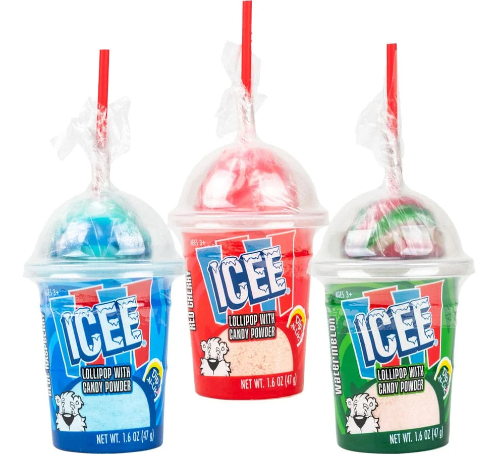 Dulces Icee Dip-n-lik Lollipop & Candy En Display 12 Piezas