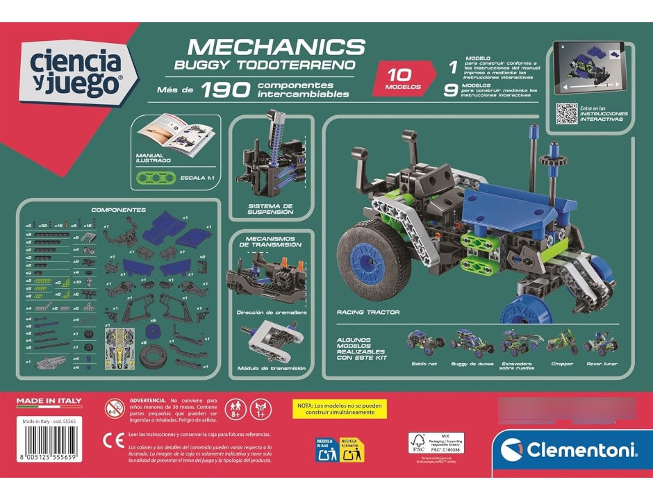 Clementoni Build Mechanics Buggy Todoterreno 10 Modelos