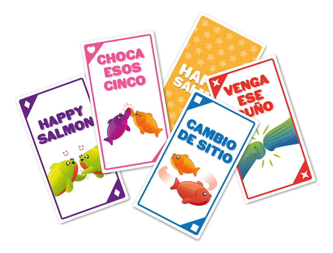 Happy Salmon Juego De Cartas Rápido Y Divertido Para 3 A 6 Jugadores Ideal Para Familias Y Reuniones