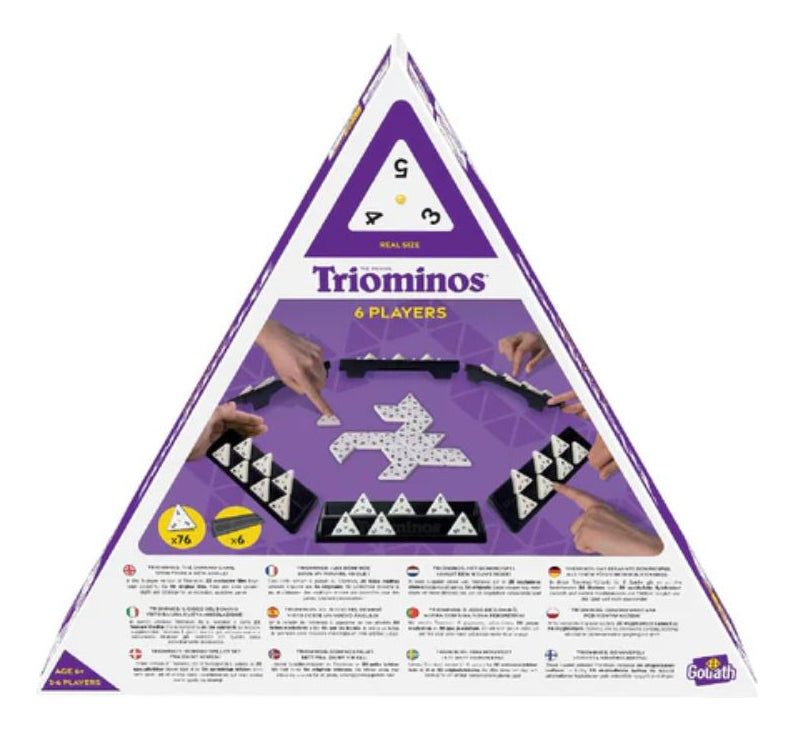 Triominos Goliath Edición Para 6 Jugadores  Juego De Mesa Familiar Con Atriles Y Fichas, Ideal Para Desarrollar Lógica Y Pasar Horas De Diversión Estratégica
