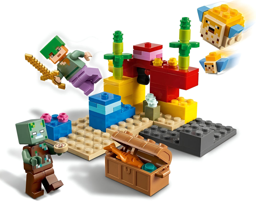 Set De Construcción Lego Minecraft The Coral Reef 92 Piezas En Caja
