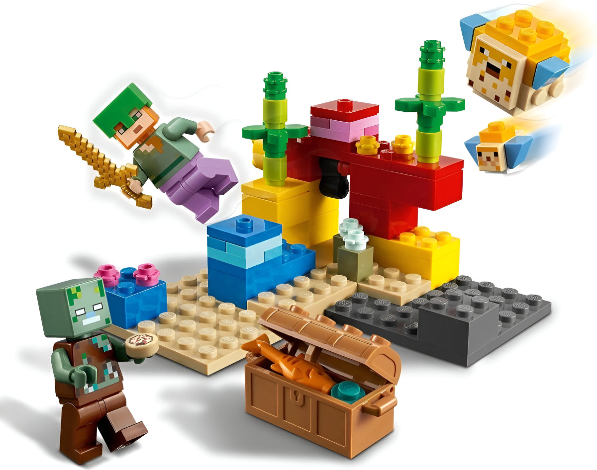 Set De Construcción Lego Minecraft The Coral Reef 92 Piezas En Caja