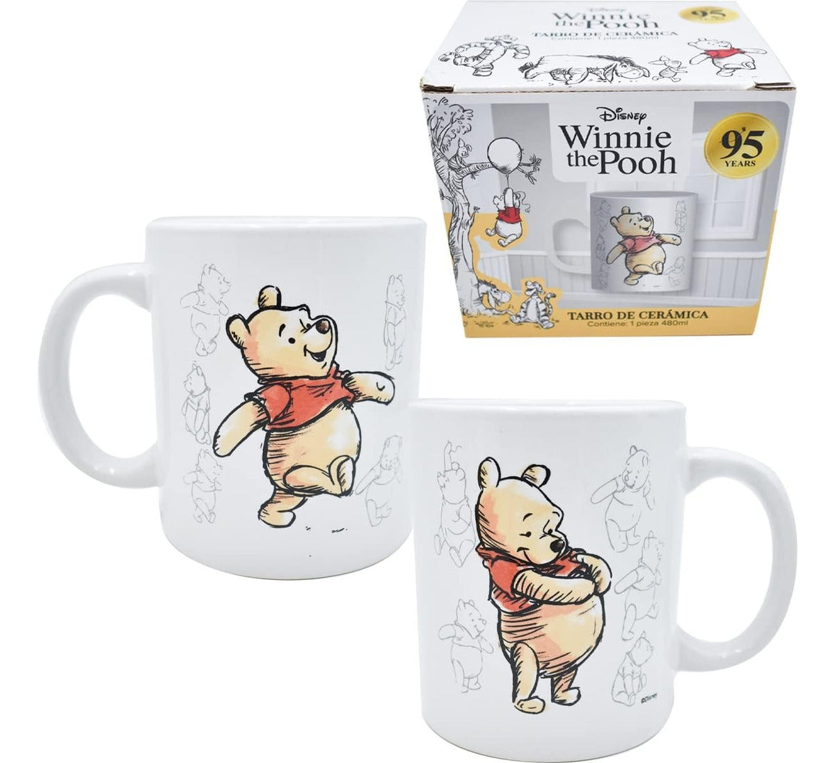 Winnie Pooh Tarro De Cerámica Fun Kids Disney  480 Ml