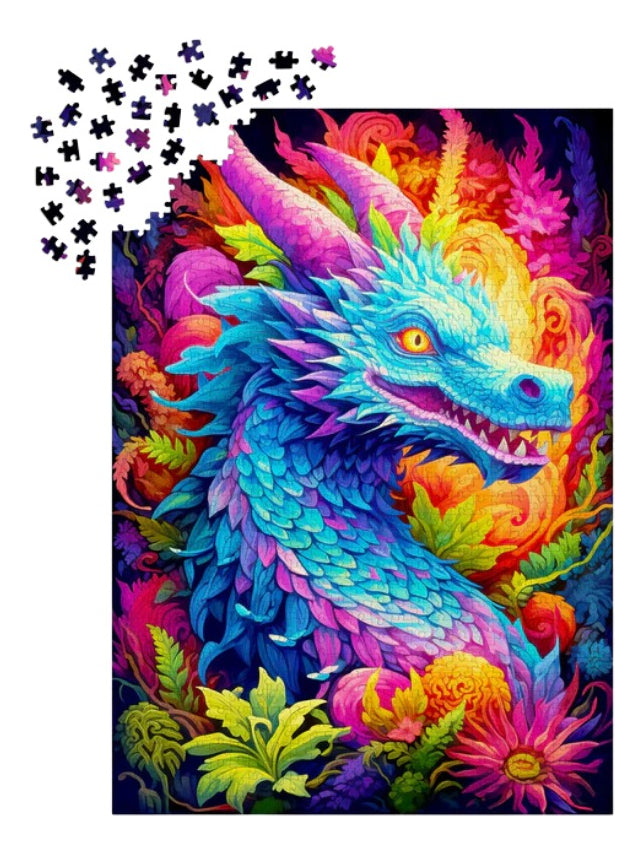 Rompecabezas 1000 Piezas Cartón Dragón Marca Enjoy Puzzle Modelo 2281