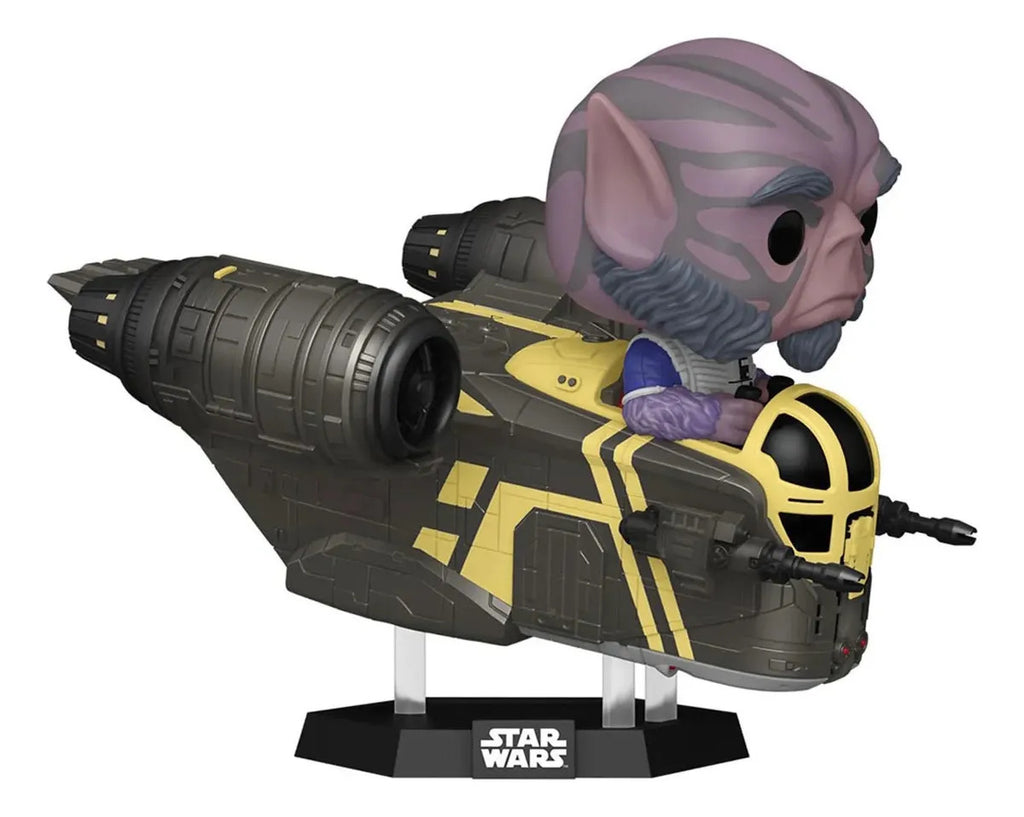 Funko Pop Rides Deluxe: Mando & Grogu - Zeb En Razor Crest