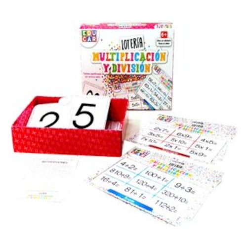 Lotería Multiplicación Y División Material Didáctico Edu-188