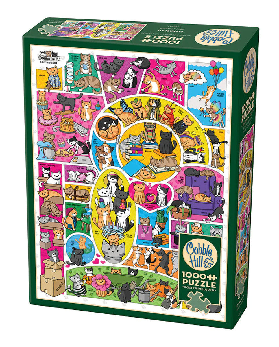 Rompecabezas Doodlecats Gatos Divertidos 1000 Pz Cobble Hill