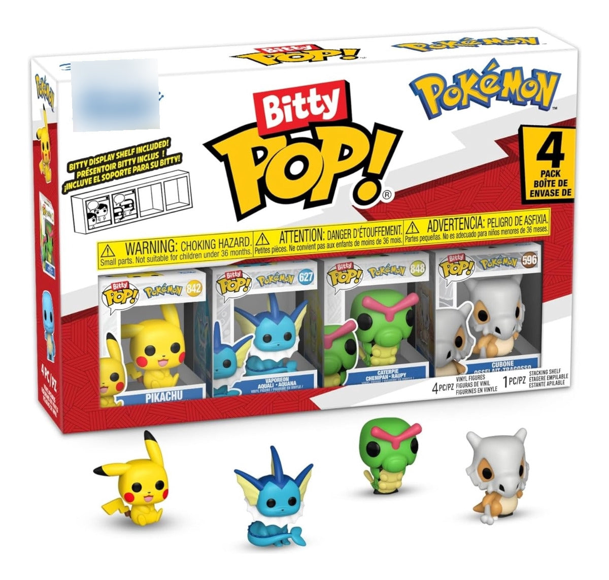 Funko Pop! Bitty Pokemon Pikachu, Vaporeon, Caterpie Cubone