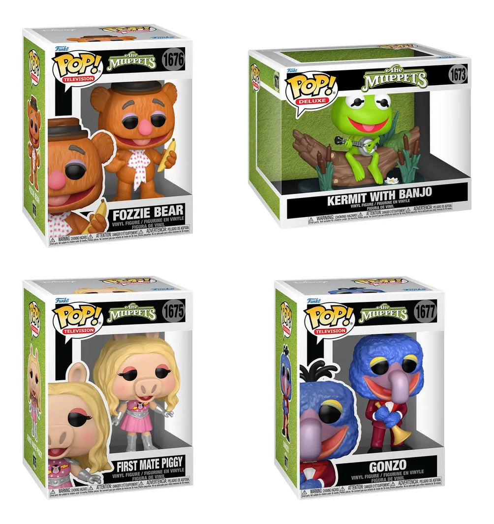 Kit Muppets: 1 Fozzie + 1 Kermit + 1 Piggy + 1 Gonzo
