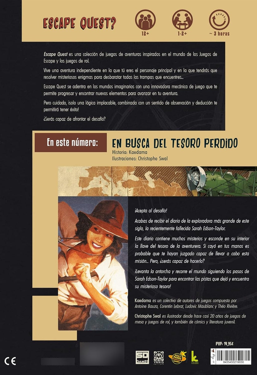 Escape Quest En Busca Del Tesoro Perdido Libro Sd Games