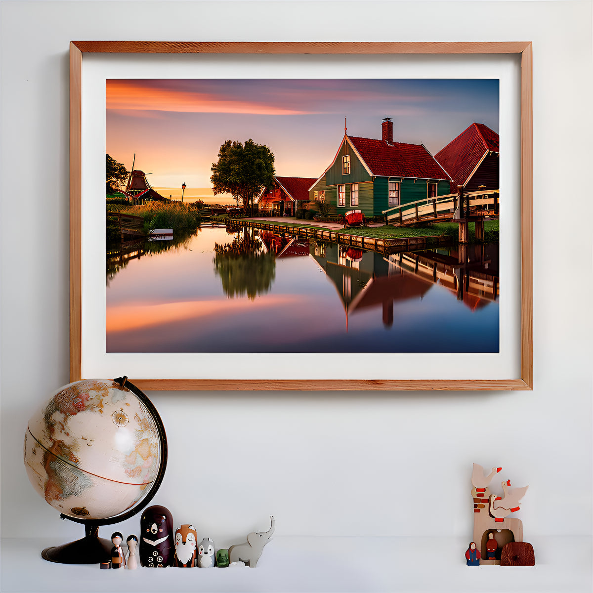 Rompecabezas Molino En Paisaje Holandes 1500 Pz Clementoni Italia Zaanse Schans Paises Bajos Holanda Rio Zaan