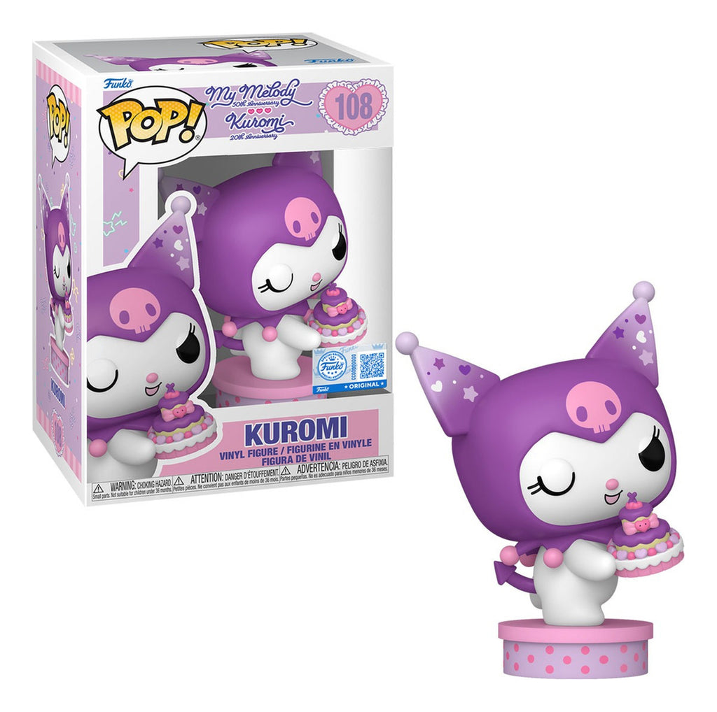 Figura 108 Kuromi Con Pastel 20 Aniversario Hello Kitty Funko Pop!