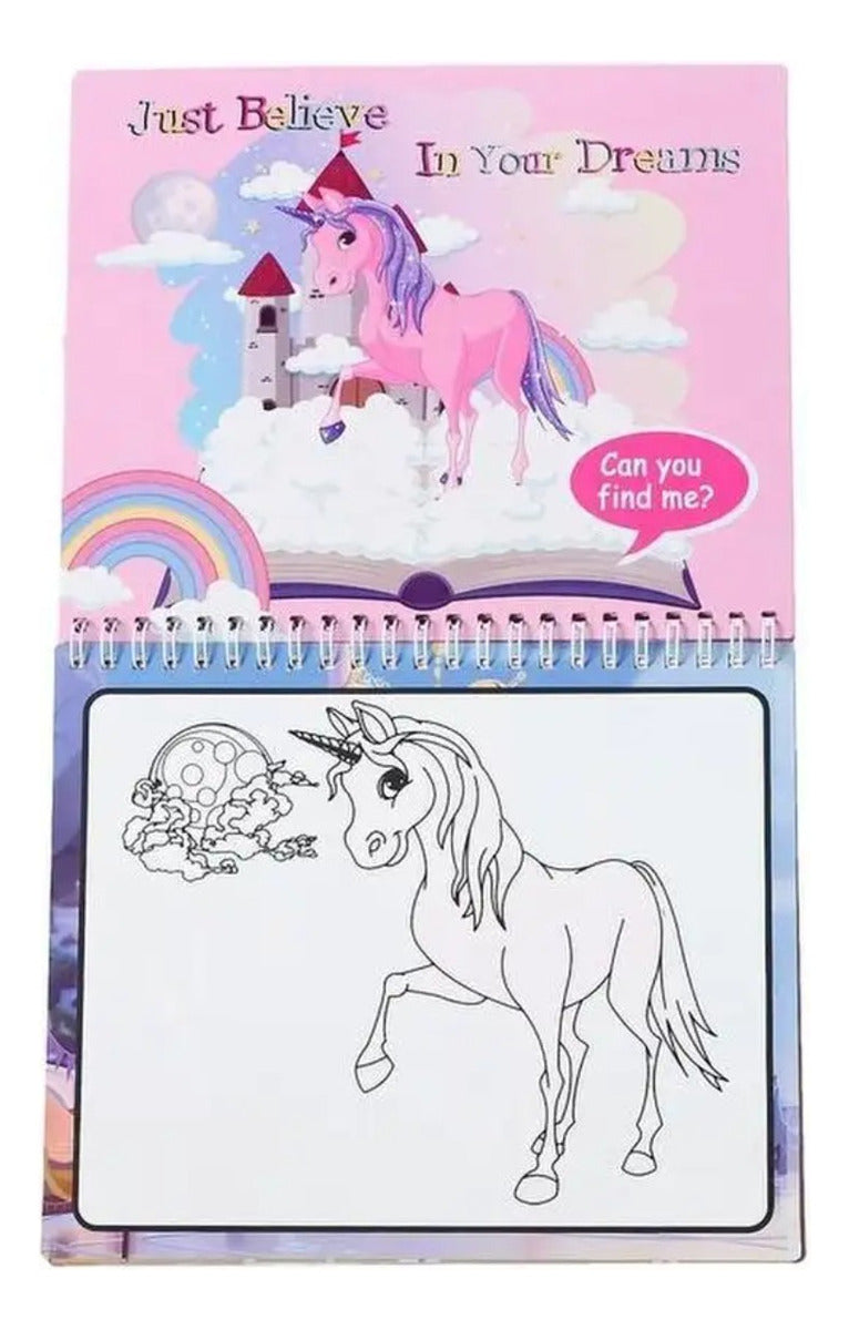 Libro Mágico Para Pintar Unicornios