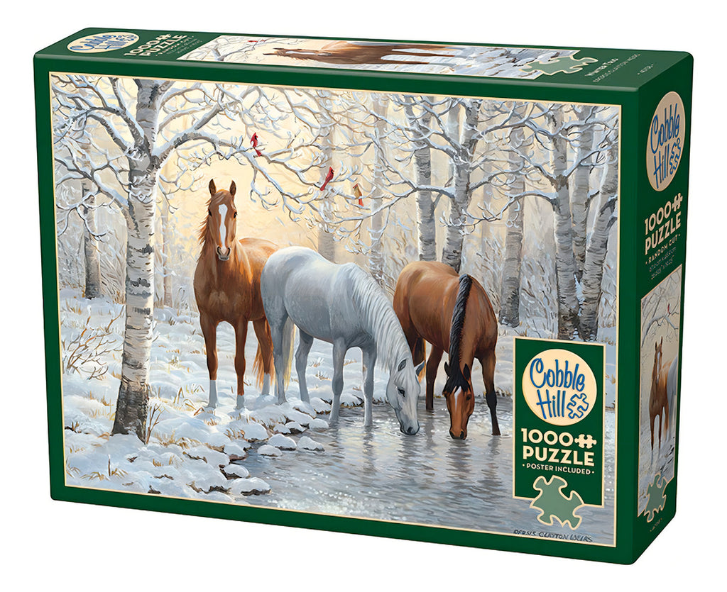 Rompecabezas 1000 Piezas Caballos En Invierno Cobble Hill 68x50cm