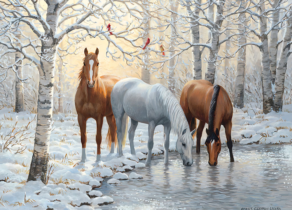 Rompecabezas 1000 Piezas Caballos En Invierno Cobble Hill 68x50cm