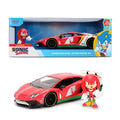 Jada Sonic Knuckles con Lamborghini Aventador SV  Hollywood Rides Vehículo Fundido a presión y Nudillos Figura Juguetes  Apertura de Puertas y Capucha  Edad 8 +