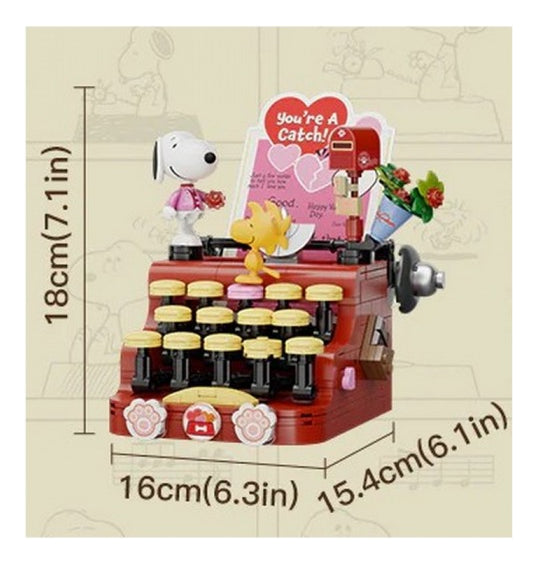 Set De Construcción Pantasy Snoopy Retro Máquina De Escribir
