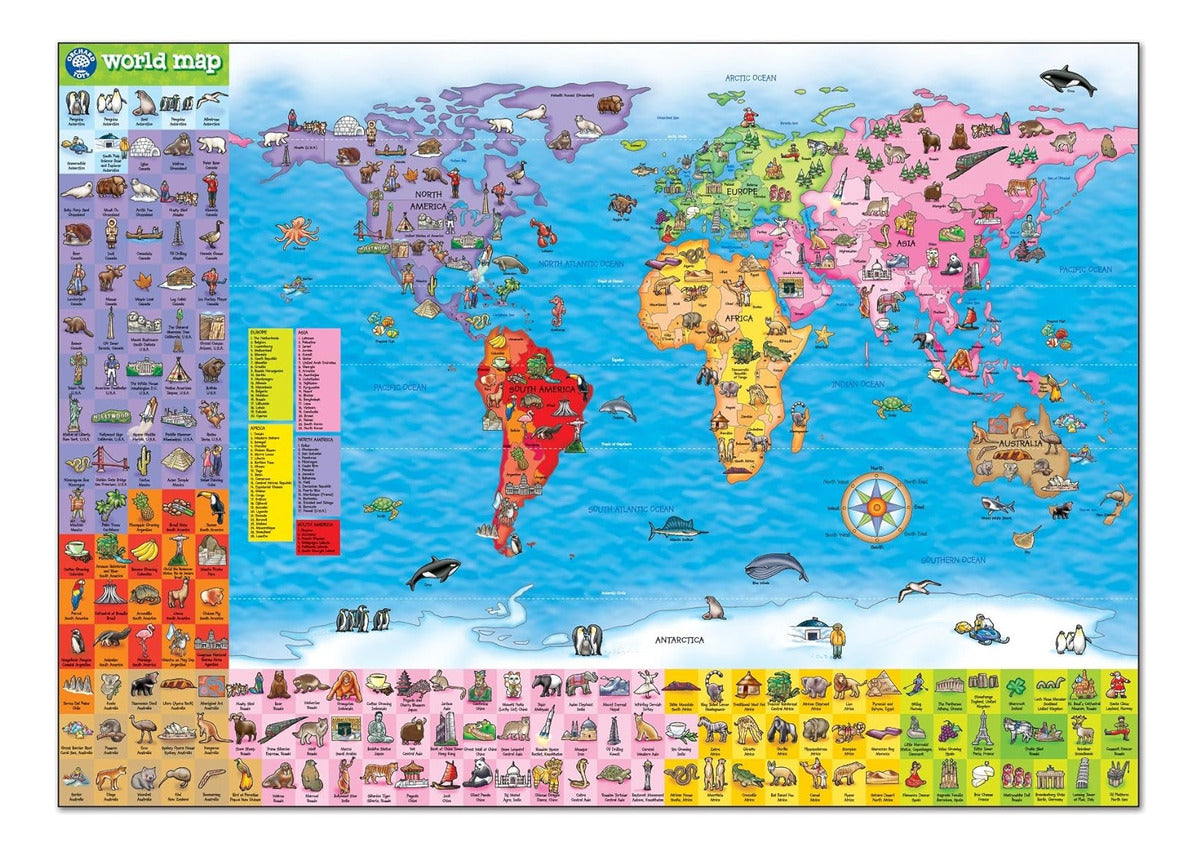 Rompecabezas Mapa Del Mundo Orchard Toys 150 Piezas