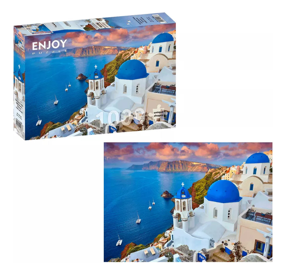 Rompecabezas 1000 Pzas Vista Santorini Grecia Enjoy Puzzle