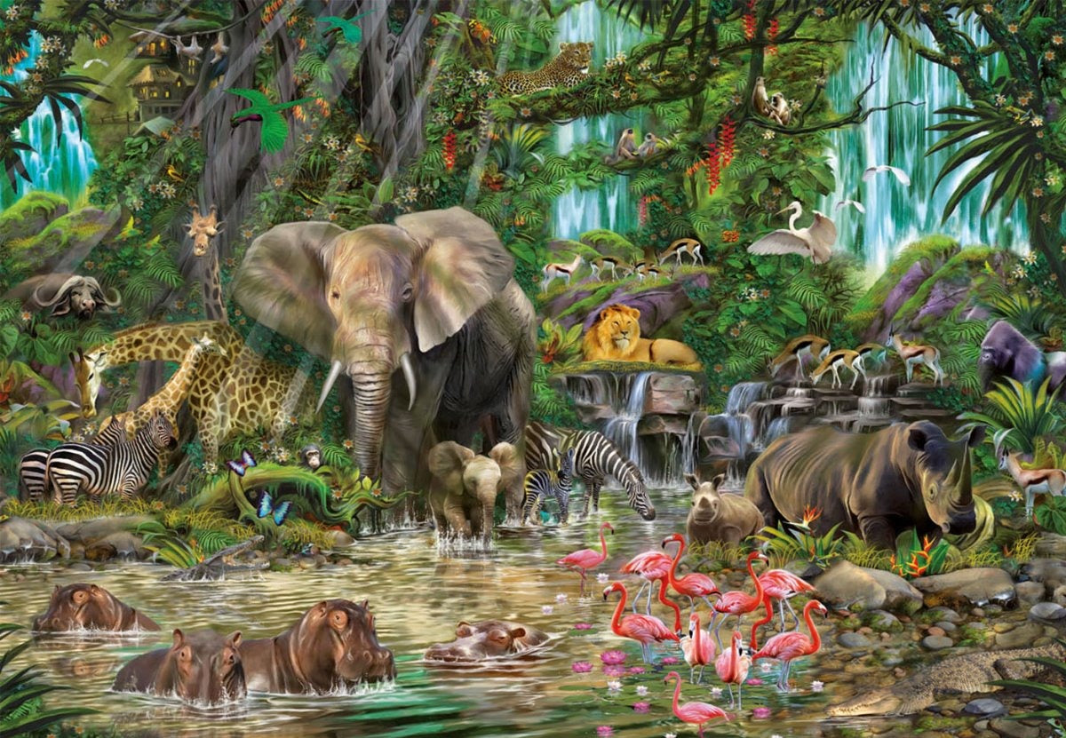 Rompecabezas Educa Borras Jungla Africana 2000 Piezas Animales 16013