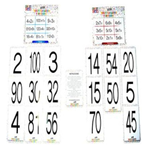 Lotería Multiplicación Y División Material Didáctico Edu-188