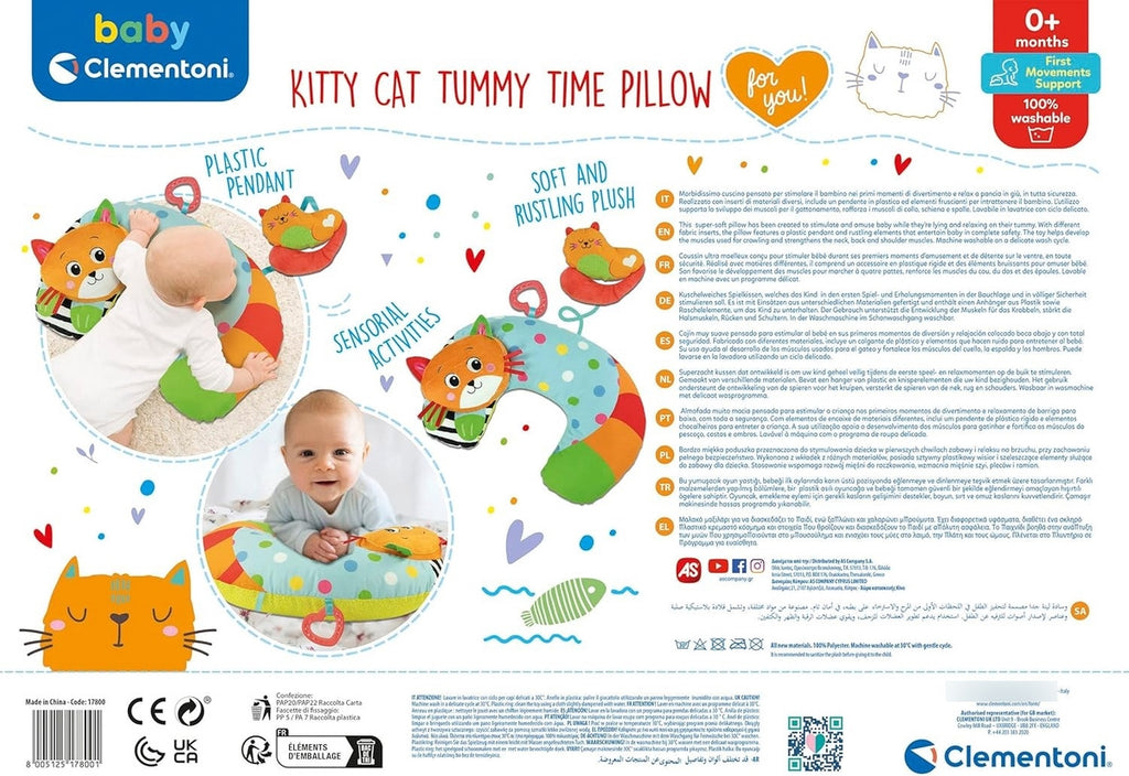 Baby Clementoni Almohada Kitty Tummy Time Recién Nacido