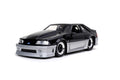 Jada Toys Bigtime Muscle 1:24 1989 Ford Mustang GT Die-Cast Car Negro Plata, Juguetes para niños y Adultos