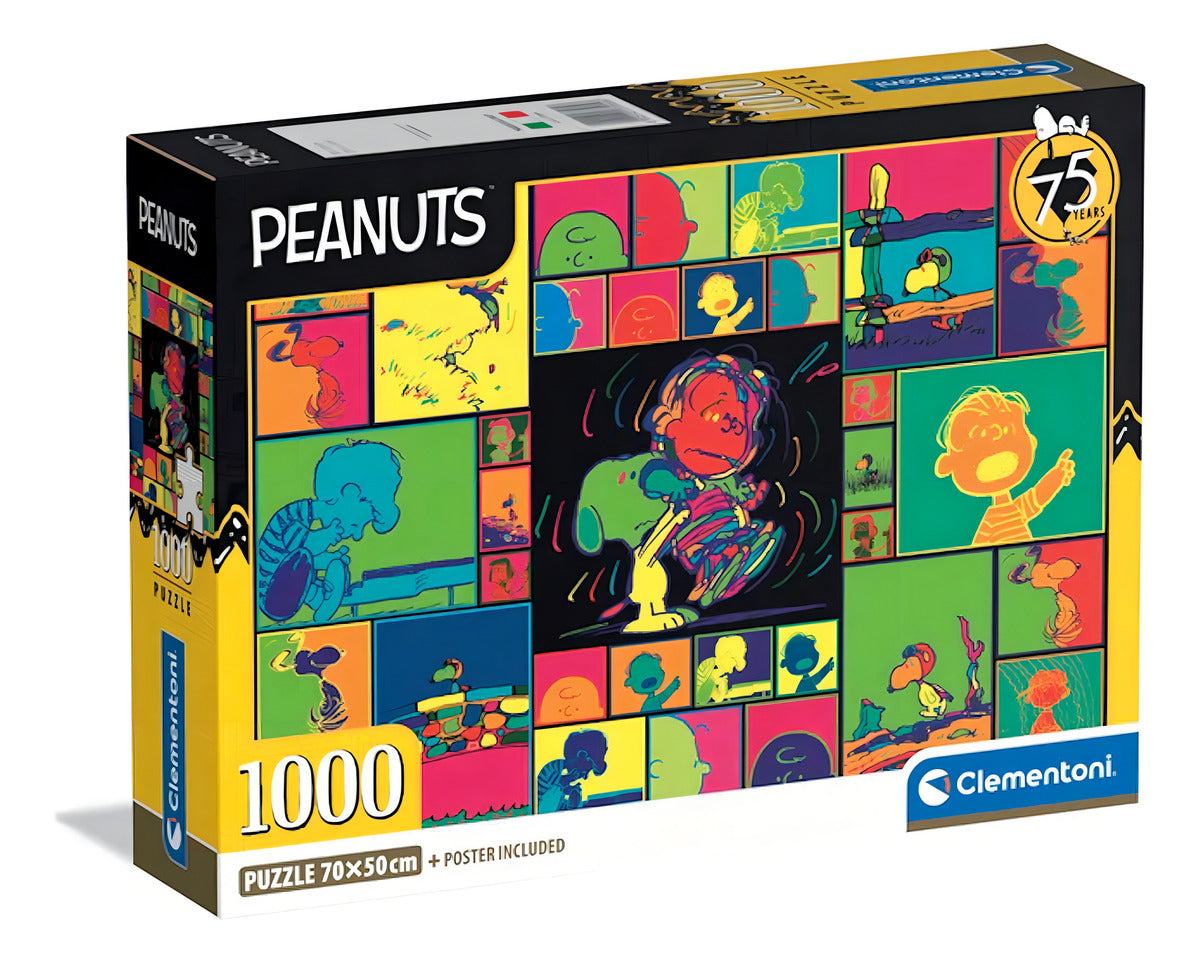Rompecabezas Snoopy Mural Graffiti Peanuts 1000 Pz Clementoni Charlie Brown