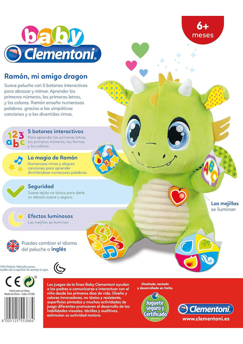 Dragon Peluche Interactivo Para Bebés Baby Clementoni