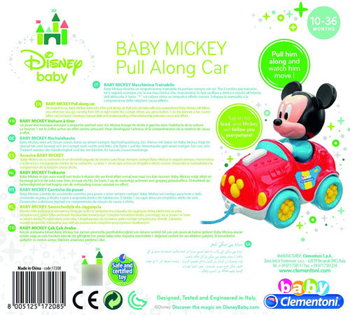 Baby Mickey Pasea Conmigo Coche Pull Along Disney Clementoni