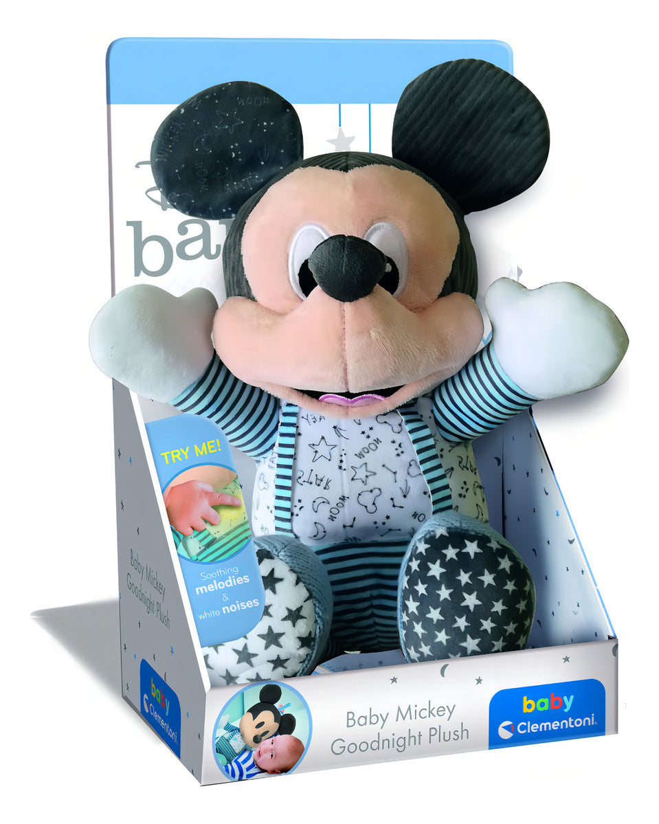 Baby Clementoni Peluche Mickey Mouse Luz Y Sonido Disney 30 Cm