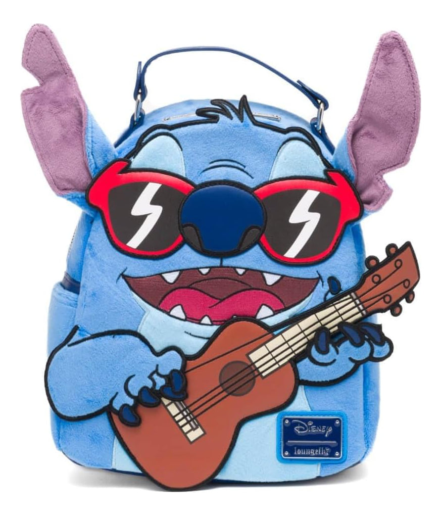 Mochila Urbana Loungefly Disney Lilo & Stitch Ukulele Azul Claro Liso