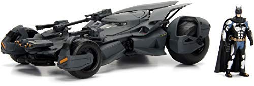 Jada Toys 1:24 2017 Justice League Batmobile W/Batmobile W/Batman Mini Car Batman [Importaciones paralelas]