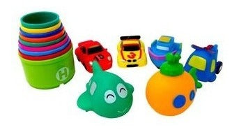 Set De Baño Vasos Apilables Y Carritos Suaves Guyi