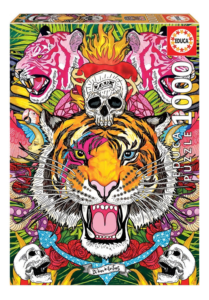 Rompecabezas Educa 1000 Piezas Éxtasis Tigre Tema Arte Horizontal