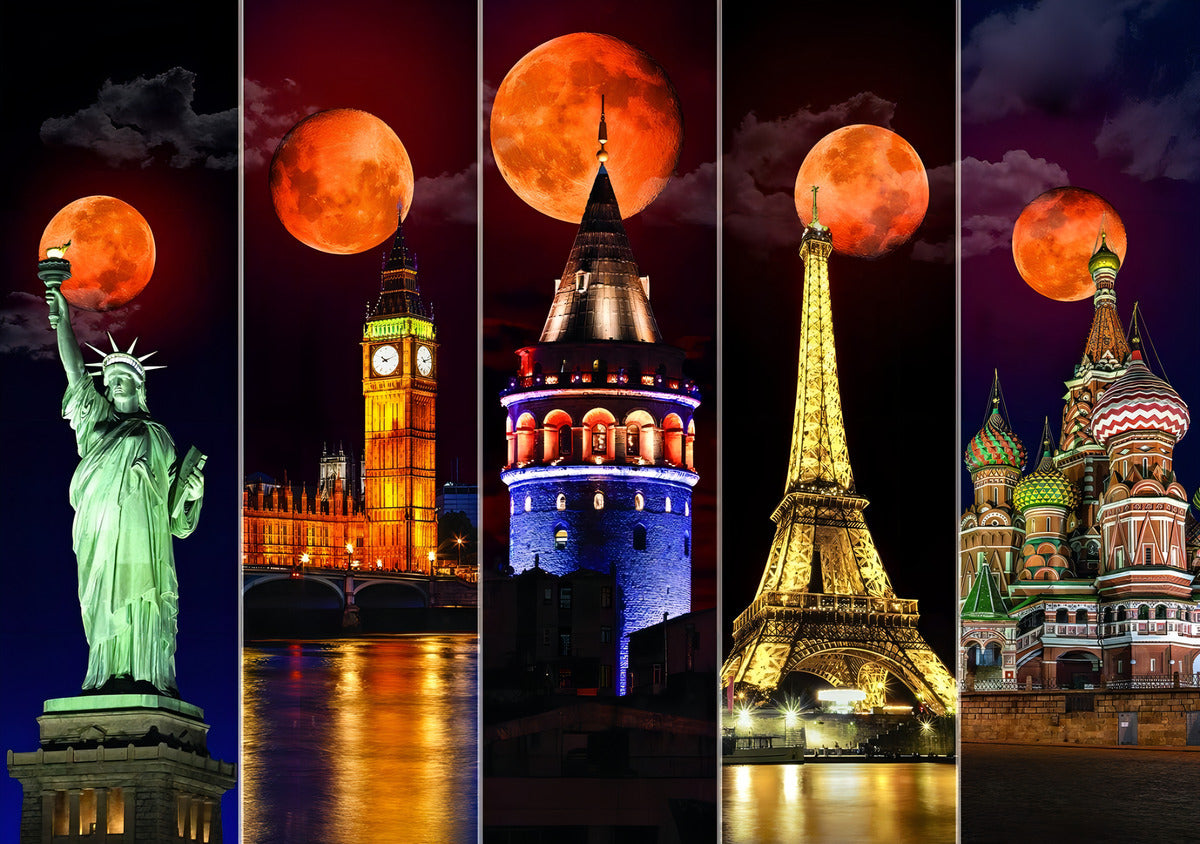 Rompecabezas 1500 Piezas Luna De Sangre Art Puzzle Paisaje Cartón