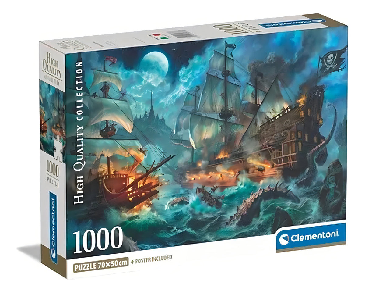 Rompecabezas Batalla Piratas 1000 Pz Clementoni Italia Epico