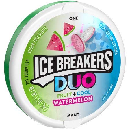 ICE BREAKERS DUO Mentas con sabor a sandía (paquete de 4)
