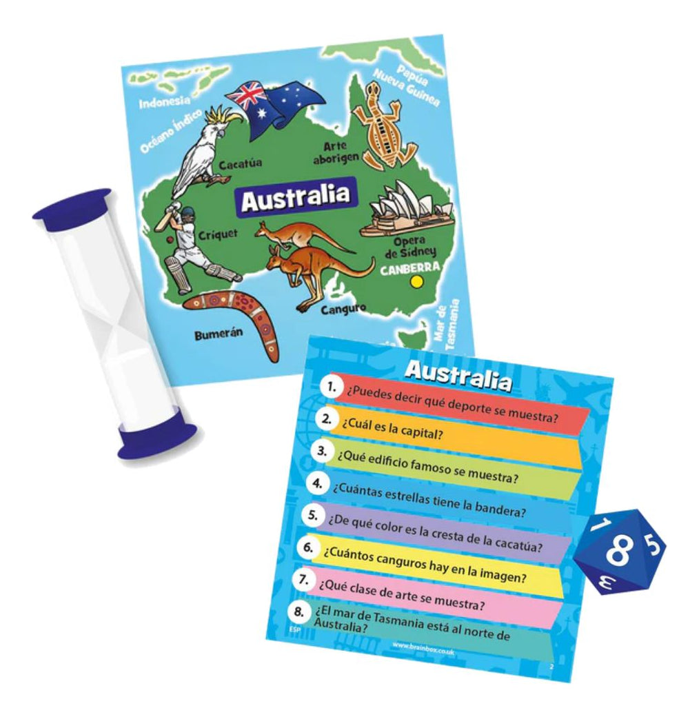 Brainbox El Mundo Juego De Mesa Educativo En Español Para 1 A 8 Jugadores Con Cartas De Países Y Reto De Memoria Visual