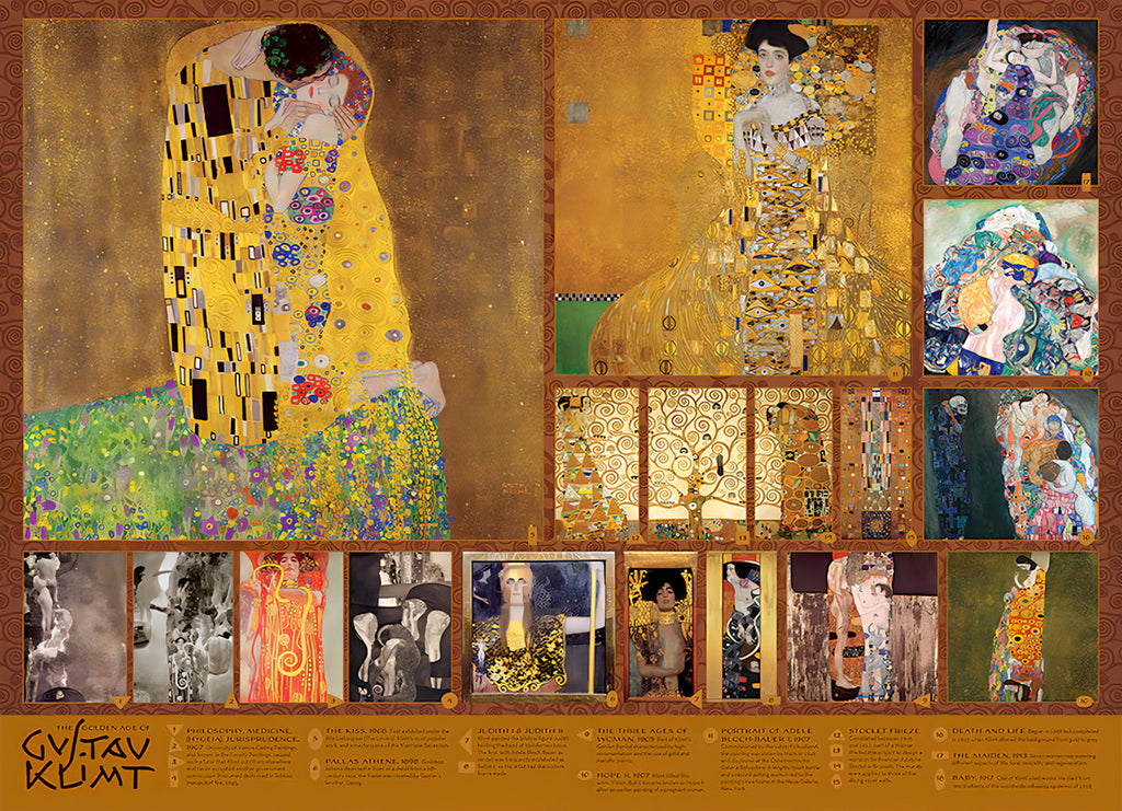Rompecabezas Gustav Klimt El Beso Cobble Hill 1000 Piezas Arte 68x50cm