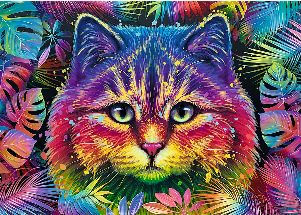 Gato De Colores: Rompecabezas Unlimited Fit 500 Piezas Trefl