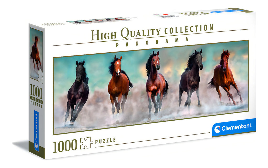 Caballos Salvajes Panorama Rompecabezas 1000 Pz Clementoni