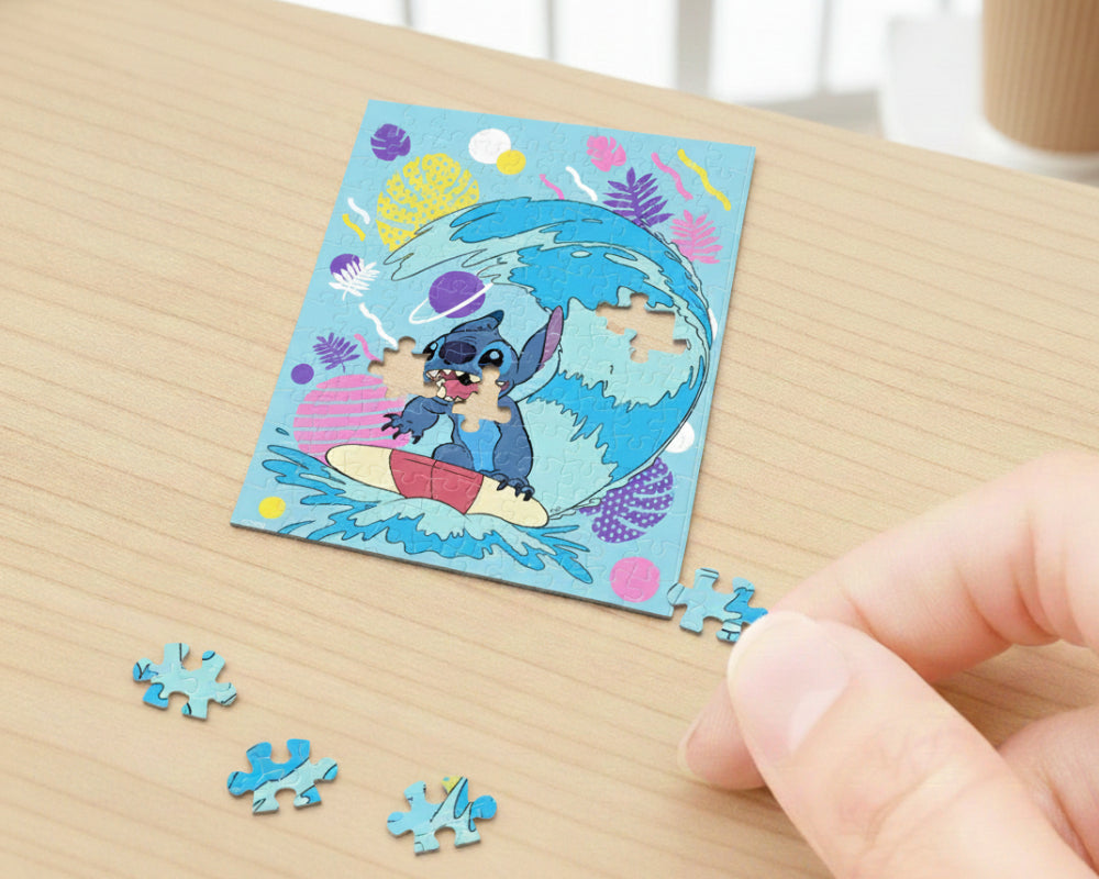 Rompecabezas Stitch Surfeando 150 Piezas Disney Plástico Con Caballete
