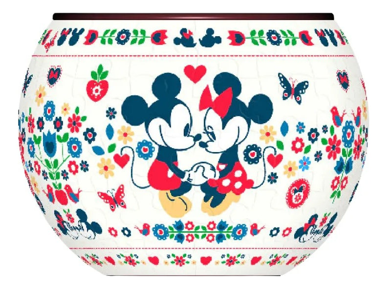 Rompecabezas 3d Maceta Mickey Y Minnie 80 Piezas De Plástico
