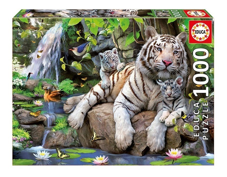 Rompecabezas: Tigres Blancos De Bengala (1000 Piezas) Educa