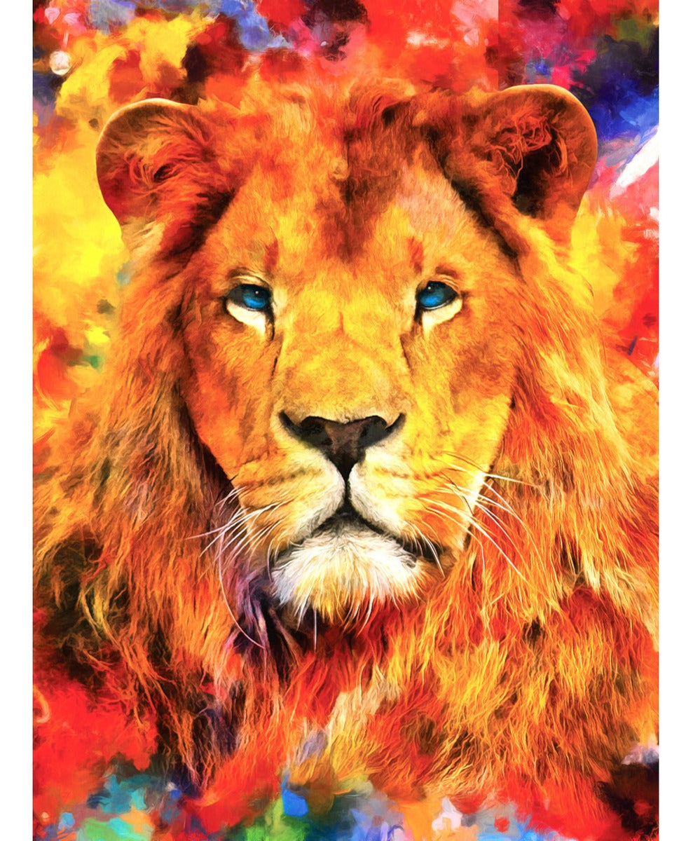 Rompecabezas León Vibrant Safari Foil Ki Puzzles 1000 Pzs